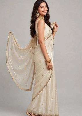 premium saree with ghunghru handwork & mirror lace 4