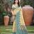 Beige with teal blue color smart woven designer assam silk saree
