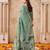 Green color jute linen beautiful sophisticated rich looks saree