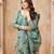 Green color jute linen beautiful sophisticated rich looks saree