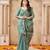 Green color jute linen beautiful sophisticated rich looks saree