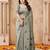 Grey color jute linen beautiful sophisticated rich looks saree