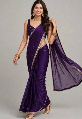 luxury saree with ghunghru handwork and mirror lace 1