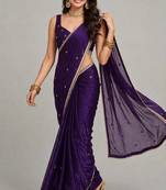 luxury saree with ghunghru handwork and mirror lace