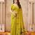 Lemon color jute linen beautiful sophisticated rich looks saree