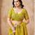 Lemon color jute linen beautiful sophisticated rich looks saree