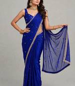 glamorous saree with ghunghru handwork & mirror lace