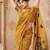 Mustard color jute linen beautiful sophisticated rich looks saree