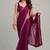 partywear saree with ghunghru handwork and mirror lace
