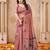 Pink color jute linen beautiful sophisticated rich looks saree