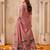 Pink color jute linen beautiful sophisticated rich looks saree