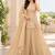 Golden bead sequin embroidered salsa silk sharara set for wedding