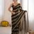 Black color smart nc satin fabric woven pattern designer stylish girlie saree