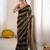 Black color smart nc satin fabric woven pattern designer stylish girlie saree