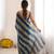 Blue color smart nc satin fabric woven pattern designer stylish girlie saree