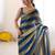 Blue color smart nc satin fabric woven pattern designer stylish girlie saree