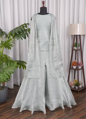 Mint bead sequin embroidered fendi crush koti sharara set for wedding 4