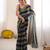 Blue color smart nc satin fabric woven pattern designer stylish girlie saree