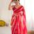 Red color smart nc satin fabric woven pattern designer stylish girlie saree