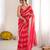 Red color smart nc satin fabric woven pattern designer stylish girlie saree