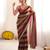 Wine color smart nc satin fabric woven pattern designer stylish girlie saree