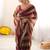 Wine color smart nc satin fabric woven pattern designer stylish girlie saree