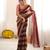 Wine color smart nc satin fabric woven pattern designer stylish girlie saree