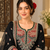 black color thread and sequence work silk blend salwar kameez