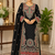 black color thread and sequence work silk blend salwar kameez