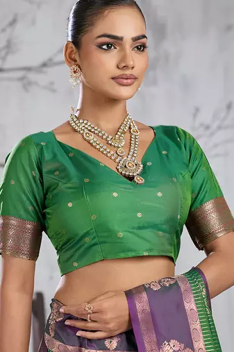 Green color smart heavy beautiful woven designer silk fancy saree