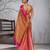 Rust color smart heavy beautiful woven designer silk fancy saree