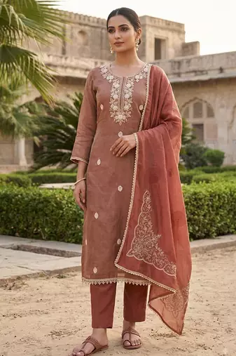 brown salsa beadwork ceremonial suit