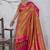 Rust color smart heavy beautiful woven designer silk fancy saree