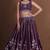 WINE GEORGETTE PARTY WEAR EMBROIDERY SEMI STITCHED LEHENGA CHOLI 