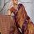 Brown color smart heavy beautiful woven designer silk fancy saree