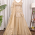 Golden bead sequin embroidered salsa silk sharara set for wedding