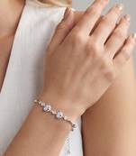 925 Sterling Silver Elegant Adjustable Double Heart  Charm Bracelet for Women