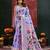 Lavender color smart cotton silk  weving meenakari paithani designer traditional rich saree