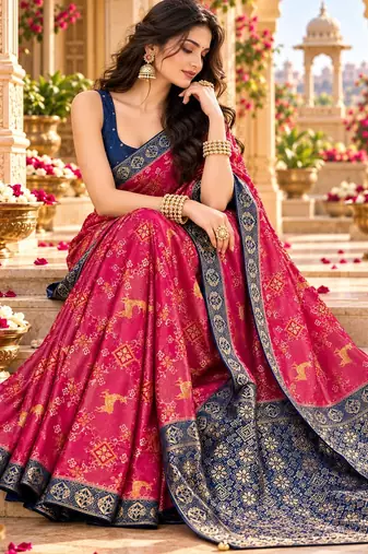 Pink color satin tissue wevon jari designer graceful ethnic fancy saree
