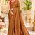 Brown color satin tissue wevon jari designer graceful ethnic fancy saree