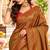 Brown color satin tissue wevon jari designer graceful ethnic fancy saree