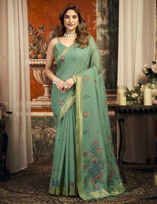 Blue color woven designer ethnic graceful partywear saree 1