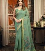 Blue color woven designer ethnic graceful partywear saree