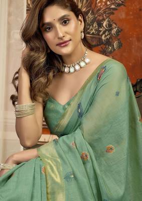 Blue color woven designer ethnic graceful partywear saree 2