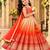 kids orange embroidered lehenga choli with dupatta