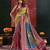 Burgundy color smart crepe silk designer printed saree for fancy girlie looks