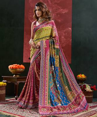 Burgundy color smart crepe silk designer printed saree for fancy girlie looks 4