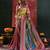 Burgundy color smart crepe silk designer printed saree for fancy girlie looks