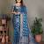 Firozi color satin silk jacquard weaving designer fancy beautiful saree
