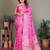 Pink color satin silk jacquard weaving designer fancy beautiful saree
